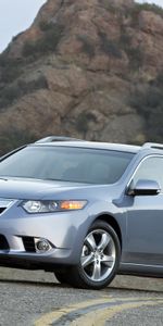 Auto,Sky,Acura,Rock,Asphalt,Front View,Style,Akura,Shrubs,2010,Tsx,Cars