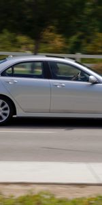 Auto,Trees,Acura,Cars,Asphalt,Side View,Speed,Style,Akura,Silver Metallic,2006,Tsx,Nature