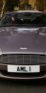 Auto,Trees,Aston Martin,Cars,Front View,Grey,Speed,Style,2004,Db9,Sports