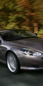 Árboles,Coches,Asfalto,Vista Lateral,Perfil,Estilo,2004,Db9,Aston Martin,Velocidad,Automóvil