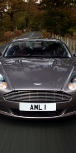 Auto,Trees,Grass,Speed,2004,Db9,Nature,Aston Martin,Cars,Front View,Style,Grey