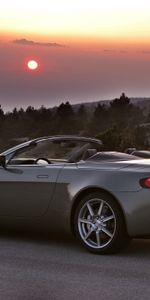 Auto,Trees,Side View,V8,2006,Sunset,Cars,Aston Martin,Grey