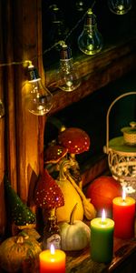 Autumn,Miscellaneous,Glow,Candle,Miscellanea,Lamp,Garland