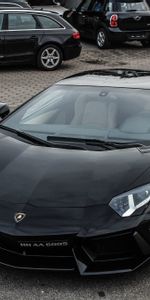 Aventador,Lp700 4,Ламборгини,Чёрный,Тачки (Cars),Вид Спереди,Ламборджини (Lamborghini)