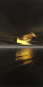 Background,Sea,Moon