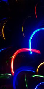 Backlight,Illumination,Arc,Lines,Motley,Multicolored,Dark,Neon