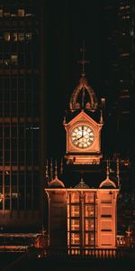 Backlight,Illumination,Night,Dark,Darkness,Tower,Clock