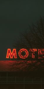 Motel,Signe,Enseigne,Les Mots,Inscription,Une Inscription,Illumination,Mots,Rétroéclairage,Nuit