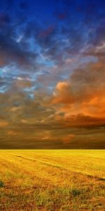 Bad Weather,Overcast,Strata,Clouds,Horizon,Field,Mainly Cloudy,Shroud,Nature