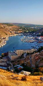 Balaclava,Crimea,Rivers,Boats,Mountains,Nature