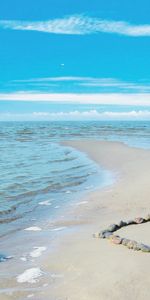 Bank,Beauty,Clouds,Shore,Stones,Waves,Sand,Nature,Water,Sun,Romance,Sea,Landscape,Love,Beach