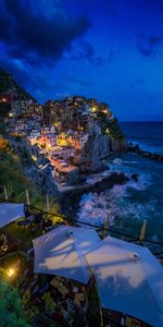 Bank,Cliff,Rocky,Manarola,Precipitous,Shore,Cities,Italy,City,Sea