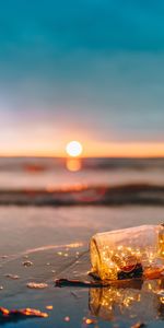 Bank,Shine,Miscellanea,Miscellaneous,Blur,Smooth,Brilliance,Jar,Sunset,Sea