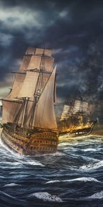 Cuirassé,Bataille Navale,Photoshop,Tempête,Navires,Mer,Art