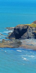 Bay,Elevation,Ceredigion,Wales,Clarach Bay,Nature,Waves