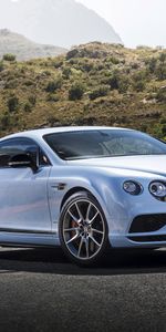 Бэнтли (Bentley),Gt,Continental,Белый,Тачки (Cars),Вид Сбоку,Дорога