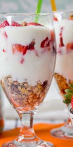 Baies,Muesli,Flocons,Yaourt,Fraise,Nourriture