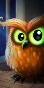 Bird,Green Eyes,Art,Owl