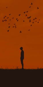 Humain,Personne,Silhouette,Oiseaux,Minimalisme