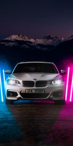 Bmw M2,Тачки (Cars),Белый,Автомобиль,Бмв (Bmw),Неон