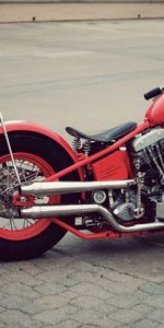 Bobber,Красный,Мотоцикл,Винтаж,Мотоциклы