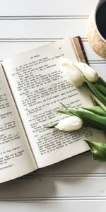 Book,Tulips,Coffee,Food