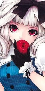 Bow,Gloves,Curls,Yoke,Lace,Girl,Coquette,Apple,Anime