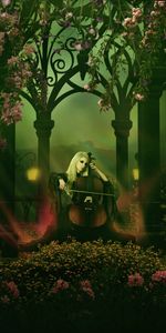 Bow,Photoshop,Play,Cello,Musical Instrument,Girl,Music