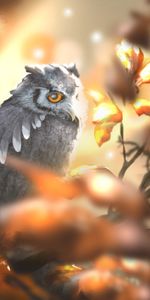 Branch,Bird,Art,Owl