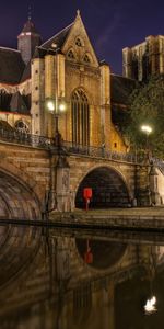 Bridge,Evening,Belgium,Flanders,Ghent,Cities