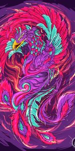 Phénix,Brillant,Coloré,Oiseau,Art,Vecteur