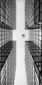 Building,Bw,Facade,Bottom View,Hong Kong S A R,Chb,Hong Kong,Airplane,Plane,Minimalism