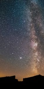 Building,Dark,Silhouette,Night,Nebula