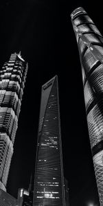 Building,Lights,Bw,Bottom View,Cities,City,Chb