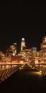 Ciudades,Edificio,Luces,Costa,Ciudad Nocturna,Las Luces,Ciudad De Noche,Puente