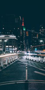 Building,Lights,Long Exposure,Night City,Cities,City,Road