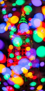 Building,Lights,Motley,Boquet,Cities,Glare,Multicolored,Bokeh