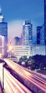 Building,Lights,Movement,Evening,Megalopolis,Hong Kong S A R,Cities,Traffic,Skyscrapers,Megapolis,Hong Kong,Roads