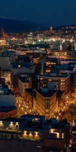 Building,Lights,Night City,Cities,Roads