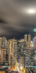 Building,Lights,Night City,Skyscrapers,Cities,Chicago