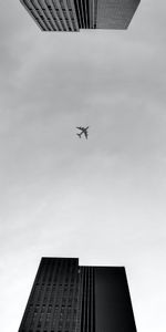 Building,Miscellanea,Miscellaneous,Bw,Bottom View,Chb,Airplane,Plane,Black And White