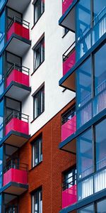 Building,Miscellanea,Miscellaneous,Facade,Balcony,Brick,Windows