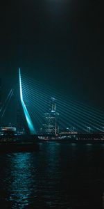 Building,Night City,Bridge,Water,Cities,Dark