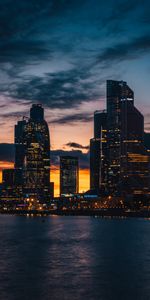 Ciudades,Puesta Del Sol,Rascacielos,Edificio,Ciudad De Noche,Ciudad Nocturna