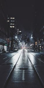 Building,Road,Toronto,Cities,Canada,Street,Night City