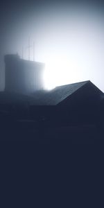 Building,Roof,Fog,Dark