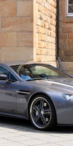 Building,Side View,Style,Cabriolet,2009,V8,Vantage,Aston Martin,Cars,Grey