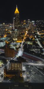 Building,United States,Atlanta,Cities,Night,Usa