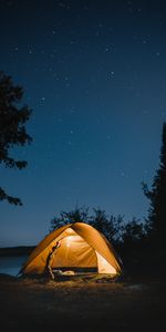 Campsite,Journey,Nature,Starry Sky,Tent,Night,Camping