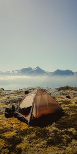 Campsite,Miscellanea,Miscellaneous,Fog,Tent,Mountains,Camping